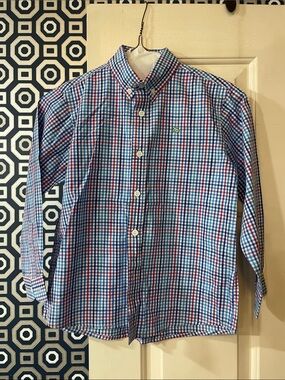 Boys J Bailey Plaid Button-Down Shirt in Blue and Red